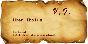 Uher Ibolya névjegykártya